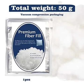 150g/5.2oz Polyester Fiber Fill, Premium Fiber Fill Stuffing, Fluff Stuffing High Resilience Fill Fiber for Stuffed Animal Crafts, Pillow Stuffing, Cushion Stuffing