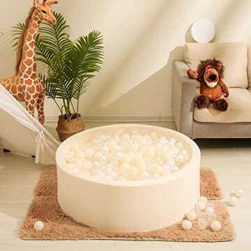 Realhaha Ball Pit Balls 100 Play Balls Plastic Balls for Baby Girls Toddlers Kids Play Tent Pool Pla...