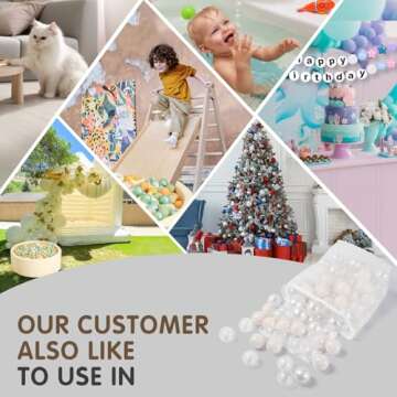 Realhaha Ball Pit Balls 100 Play Balls Plastic Balls for Baby Girls Toddlers Kids Play Tent Pool Playhouse Playpen Party Decoration, Beige