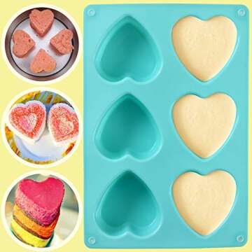 Newk Heart Shaped Silicone Mold - Set of 2 for Baking and Crafts