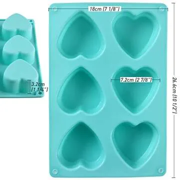 Newk Heart Shaped Silicone Mold for Cakes and Soaps