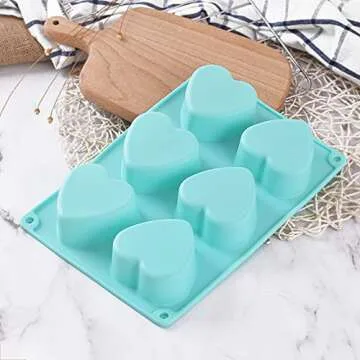 Newk Heart Shaped Silicone Mold for Cakes and Soaps