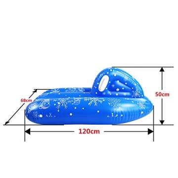 Kid Snow Toys, Snow sled for Kids, Ski Snow Toys for Kids, Inflatable ski Snow Tube Sled for Kids and Adults, Winter Sport Fun (Ski Boat 120 x 68 x 50 cm)
