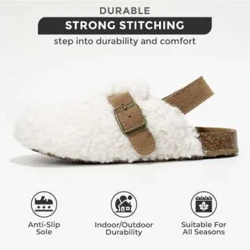 Project Cloud Mini Clogs for Kids - Memory Foam Unisex Kids Clogs - Non Slip Clogs for Kids, Boys & Girls' Clogs & Mules - Water Resistant Kids Clogs Arch Support (Jeanna, White, 12)
