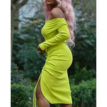 Stylish Sulphur Spring Rouched Front Skirt for Women