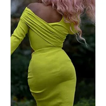 Stylish Sulphur Spring Rouched Front Skirt for Women