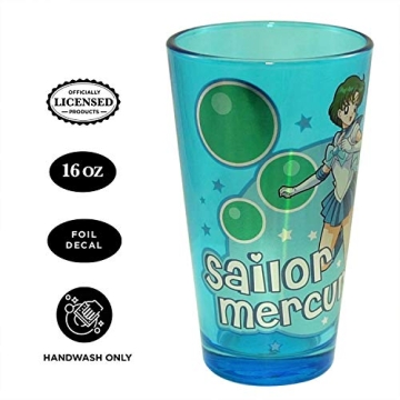 Sailor Moon Sailor Mercury Pint Glass 16oz Blue