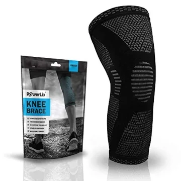 POWERLIX Knee Compression Sleeve - Best Knee Brace for Men & Women – Knee Support for Running, Bas...