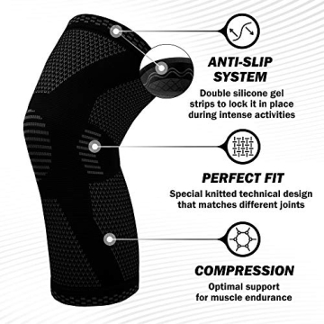 POWERLIX Knee Compression Sleeve for Pain Relief Support