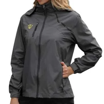 GIISAM Women's Lightweight Waterproof Rain Jacket with Hood for Outdoor Activities