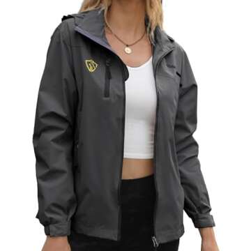 GIISAM Women's Waterproof Rain Jacket - Lightweight & Stylish