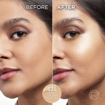 L'Oreal Paris True Match Lumi Le Glow Highlighter Stick, Luminous, Satin, Glowy Highlighter for Face and Body, 635 Golden Couture, 0.25 Oz