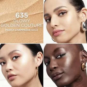 L'Oreal Paris True Match Lumi Le Glow Highlighter Stick, Luminous, Satin, Glowy Highlighter for Face and Body, 635 Golden Couture, 0.25 Oz