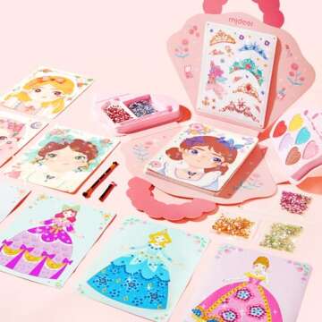 MiDeer 4-in-1 Dress Up Game Set,Princess Fantasy Makeup,Fantasy Dress-Up Kit,Cosmetics and Fashion F...