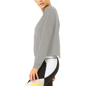 Bestisun Open Back Long Sleeve Workout Shirt for Women