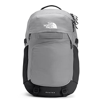 The North Face Unisex Router Backpack - 40L Capacity for Travel and School - Meld Grey/TNF Black