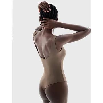 PUMIEY Women’s Square Neck Bodysuit Soft Comfort