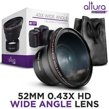 Altura Photo 52MM 0.43x Professional HD Wide Angle Lens (w/Macro Portion) for Nikon D7100 D7000 D5500 D5300 D5200 D5100 D3300 D3200 D3100 D3000 DSLR Cameras