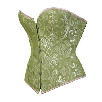 frawirshau Green Corset Top Renaissance Corsets for Women Floral Corset Plus Size Fairy Corset Size ...