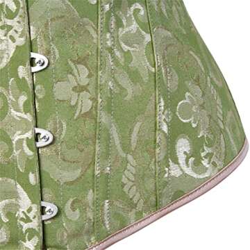 frawirshau Green Corset Top Renaissance Corsets for Women Floral Corset Plus Size Fairy Corset Size Small