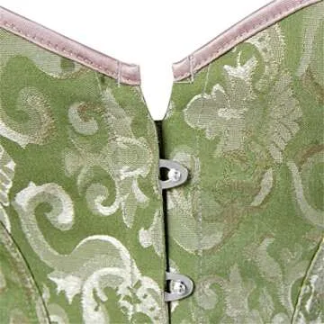 frawirshau Green Corset Top Renaissance Corsets for Women Floral Corset Plus Size Fairy Corset Size Small
