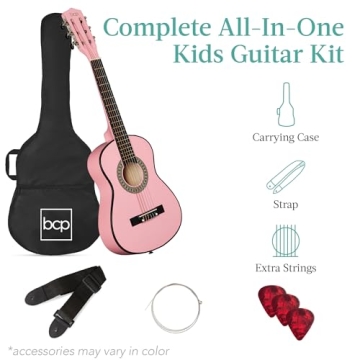 Kids Acoustic Guitar Starter Kit - Pink 30''