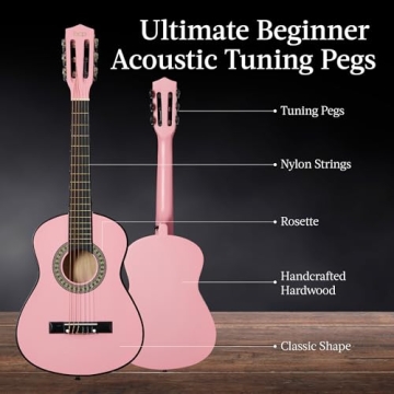 Kids Acoustic Guitar Starter Kit - Pink 30''