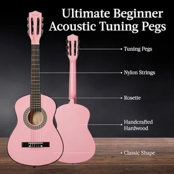 Kids Acoustic Guitar Starter Kit - Pink 30''