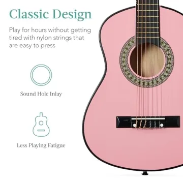 Kids Acoustic Guitar Starter Kit - Pink 30''