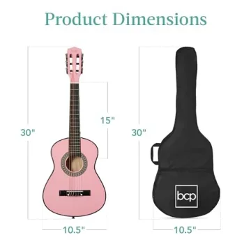 Kids Acoustic Guitar Starter Kit - Pink 30''