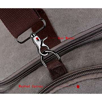 BAOSHA Canvas Weekender Travel Duffel Backpack Hybrid Hiking Rucksack Laptop Backpack for Outdoor Sports Gym HB-26(Grey)