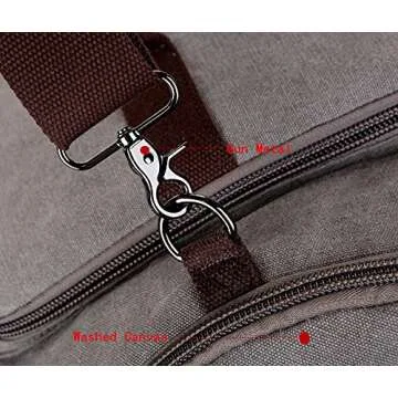 BAOSHA Canvas Weekender Travel Duffel Backpack Hybrid Hiking Rucksack Laptop Backpack for Outdoor Sports Gym HB-26(Grey)