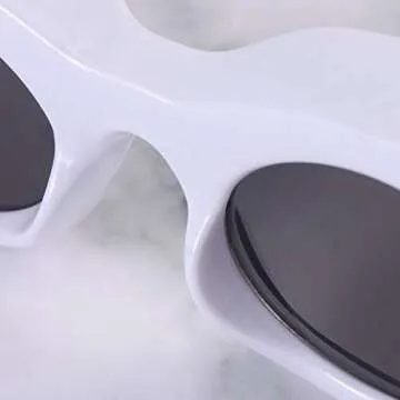 Amosfun Rectangle Sunglasses for kids vintage frame sunglasses Retro Lens Funny Shades UV400 Glasses (Black Frame Grey Lens)