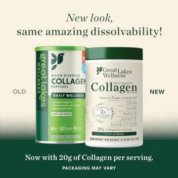 Great Lakes Wellness Collagen Peptides Powder for Skin, Hair, Nails, Joints & Digestion - Unflavored - Quick Dissolve Hydrolyzed, Non-GMO, Keto, Kosher - 16 oz - 2 Pack