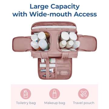 BAGSMART Travel Toiletry Bag - Lightweight Makeup Organizer