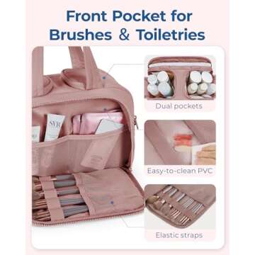 BAGSMART Travel Toiletry Bag - Lightweight Makeup Organizer