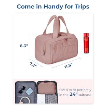 BAGSMART Travel Toiletry Bag - Lightweight Makeup Organizer