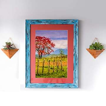 Artisanal Geometric Air Plant Holder – Made From High­Quality, Sustainably Sourced Wood – Minimalist Style & Easy­To­Hang Design – Ethical Geometric Wall Decor Air Plant