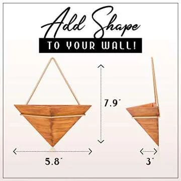 Artisanal Geometric Air Plant Holder – Made From High­Quality, Sustainably Sourced Wood – Minimalist Style & Easy­To­Hang Design – Ethical Geometric Wall Decor Air Plant
