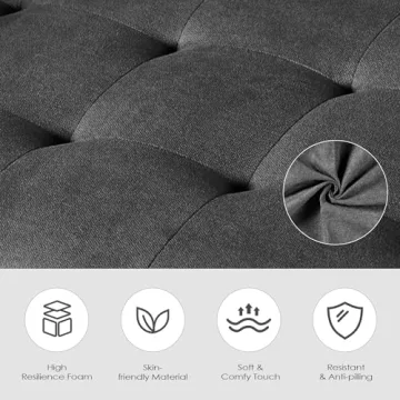 TYBOATLE 65" Convertible Futon Sofa Bed with USB Ports