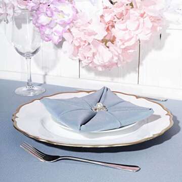 Efavormart 13" Metallic White with Gold Scalloped Edge Acrylic Plastic Charger Plates for Table Decor -Set of 6