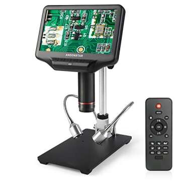 Andonstar AD407 3D HDMI Soldering Digital Microscope with 4MP UHD and 7 inch Adjustable LCD Screen U...