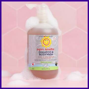 California Baby Super Sensitive Unscented Baby Shampoo and Body Wash | 100% Plant-Based | Fragrance Free Shampoo For Sensitive Skin | Hypoallergenic | Organic Calendula + Aloe Vera | 562 mL / 19 oz.