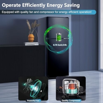 Compact 5.0 Cu.Ft Fridge with Freezer for Home