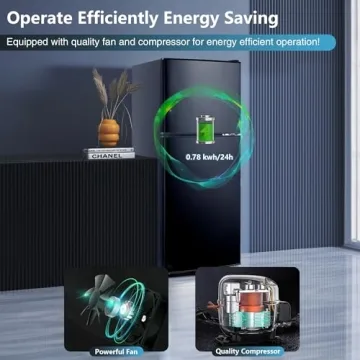 Compact 5.0 Cu.Ft Fridge with Freezer for Home