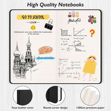 Huhuhero Thick Paper Notebooks, 5-Pack Journals