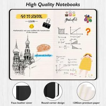 Huhuhero Thick Paper Notebooks, 5-Pack Journals