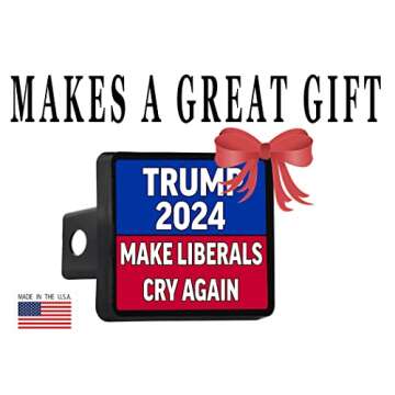 Rogue River Tactical Funny President Donald Trump Trailer Hitch Cover Plug Gift Idea Make Liberals C...