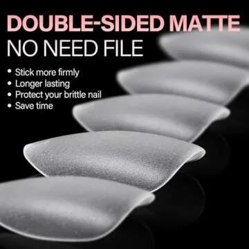 AILLSA Short Almond Nail Tips 450PCS Soft Gel Double-sided Matte Nail Tips Clear Pre-Buff Gel Nail T...