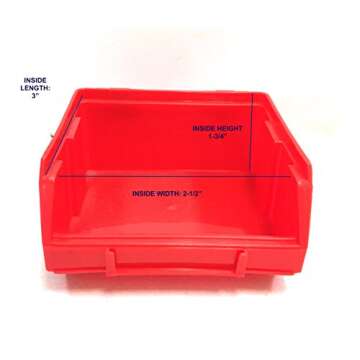 MaxWorks 80694 30-Bin Wall Mount Parts Rack/Storage for your Nuts, Bolts, Screws, Nails, Beads, Buttons, Other Small Parts,Blue and Red